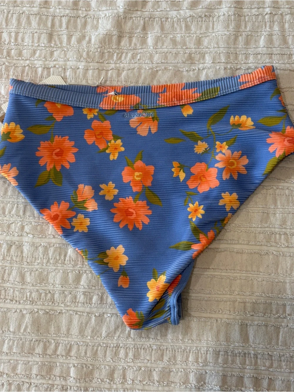 NWT Billabong Blue Floral High-Waist Bikini Bottoms